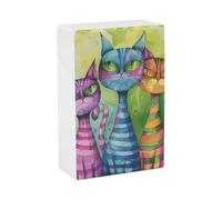Porta sigarette Three Cats Side by Side, impermeabile, antiurto, compatto, da viaggio, per 20 sigarette, design resistente ai graffi, per uomo e donna