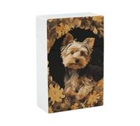 Porta sigarette Yorkshire Terrier nella grotta, compatto, impermeabile, antiurto, da viaggio, per 20 sigarette, design resistente ai graffi, per uomo e donna