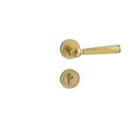 Porta silenziosa dorata moderna e di lusso leggero, serratura divisa in legno massello, serratura magnetica silenziosa for camera da letto interna(Brushed copper)