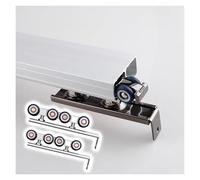 Porta Singola Scorrevole Porta Da Fienile Sospesa Con Rulli In Lega E Binario In Alluminio, Kit Hardware Per Doppia Porta Scorrevole Facile Da Installare(600cm/236.2in/19.6ft)