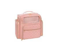 Porta Smalti Cassetta degli attrezzi for unghie multi-distanziatore Borse portaoggetti for smalto for unghie Scatola portaoggetti for bottiglia di smalto di grande capacità(Pink)