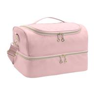 Porta Smalti Organizer Borsa Portaoggetti A Doppio Strato For Unghie, Contiene 45 Flaconi Valigetta Per Unghie(Pink)