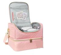 Porta Smalti Organizer Custodia For Smalto Da 60 Bottiglie, Borsa For Cosmetici Portatile, Kit For La Cura Delle Unghie, Strumento For La Cura Delle Unghie, Borsa For Olio Essenziale(Pink)