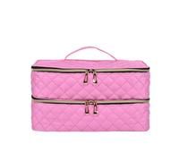 Porta Smalti Organizer Organizer Portatile A Doppio Strato Che Contiene 40 Flaconi For Strumenti For Manicure Valigetta Per Unghie(Pink)