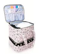 Porta Smalti,Valigetta Per Unghie Borsa portatile for smalto a doppio strato, ad alta capacità, nail art, può contenere fino 30 flaconi(Pink (with portable))