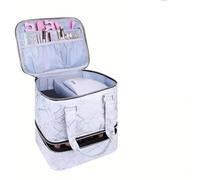 Porta Smalti,Valigetta Per Unghie Borsa portatile for smalto a doppio strato, ad alta capacità, nail art, può contenere fino 30 flaconi(White (with portable))