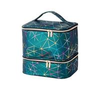 Porta Smalti,Valigetta Per Unghie Organizer for smalto e lampada unghie in pelle, organizer kit che contiene oltre 30 flaconi una, custodia il trasporto dello(Green)