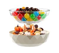 Porta snack a forma di rimovibile a 2 livelli con coperchio per frutta | Home Food Storage for Movie Frigorifero camera da letto ad angolo, ufficio, desktop, sala pause, cucina, scaffale