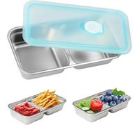 Porta snack da asporto, porta pranzo riutilizzabile in acciaio inox con coperchio, contenitore ermetico a tenuta stagna per alimenti, lavabile in lavastoviglie, perfetto per pranzo, viaggi e campeggio