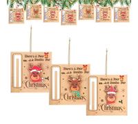 Porta Soldi Natalizi Per Bambini - 3 Pezzi Ornamenti In Legno Decorativi - Distributore Di Assegni Per L'Albero,Per I Bambini L Albero Di Natale Il Denaro La Vacanza E Il Compleanno