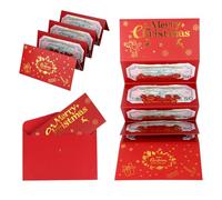 Porta Soldi Natalizio con Busta a Nastro, 6 Scomparti Carte Regalo a Sorpresa con Renna per la famiglia Gli Amici le Donne e Gli Uomini Regalo per Feste di Natale