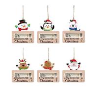 Porta soldi per albero di Natale - Ciondoli per albero di Natale, Decorazione porta contanti, Port contanti appesi in legno da 6 pezzi, Ciondolo carte soldi natalizi per amici di famiglia Paret