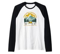 Porta solo ricordi Lascia solo impronte - Funny Camping Maglia con Maniche Raglan