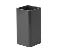 Porta Spazzolini Bagno 12x6 Cm In Plastica Grigio, Bicchiere Portaspazzolino Da Appoggio Compatto E Resistente - Linea Star