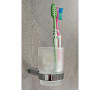 Porta Spazzolini Da Denti In Vetro Milk Wall Mount Cromato Serie Mindora
