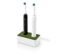 Porta Spazzolini Elettrici Doppio con Alloggiamento per 2 Basi di Ricarica, Organizer da Bagno Compatibile con Oral-B