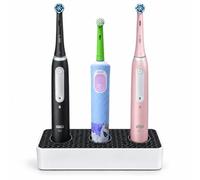 Porta Spazzolini Elettrici Triplo con Alloggiamento per 3 Basi di Ricarica, Organizer da Bagno Compatibile con Oral-B - Nero