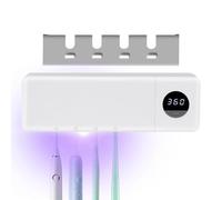 Porta Spazzolini Per Bagno | Portaspazzolini UV a Montaggio a Parete con Display Digitale e Asciugatura ad Aria per Bagno Casa - con Asciugatura ad Aria per Spazzolini e Rasoio Elettrico Porta Dentifr