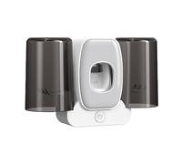 Porta Spazzolino Da Muro Igienizzante, Dispenser Dentifricio Automatico, Porta Spazzolini Bagno Da Muro Con 2 Tazze, 4 Slot per Spazzolino, Adatto per La Maggior Parte Delle Case