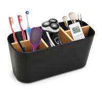 Porta Spazzolino Elettrico Bagno, Porta Spazzolini Elettrici, Portaspazzolino Elettrico, Portaspazzolino e Dentifricio in Bambù con 5 Scomparti Rimovibile per Organizer da Bagno Ufficio Cucina