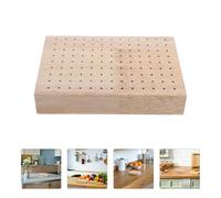 Porta spiedini in legno per alimenti, espositore rettangolare per snack,