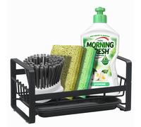 Porta spugna da cucina per lavello, organizer per lavello, vassoio per lavello, scolapiatti, stracci, spazzole, sapone, piano di lavoro