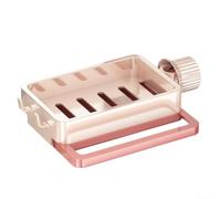 Porta spugna impermeabile con ripiano 17,5 x 10,5 cm compatto (rosa) | Design 3 in 1, può contenere spugna, stracci e detersivi, riduce il caos sul bordo del lavandino
