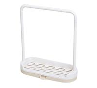Porta spugna per lavello da cucina, scolapiatti, organizer da banco, portasciugamani multiuso per lavello da cucina, in plastica, 17x7x19,5 cm (Beige)