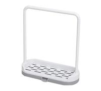 Porta spugna per lavello da cucina, scolapiatti, organizer da banco, portasciugamani multiuso per lavello da cucina, in plastica, 17x7x19,5 cm (Grigio)