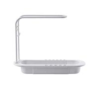 Porta spugna per lavello, scolapiatti retrattile per lavello espandibile | Scaffale multifunzionale per lavello da cucina per bagno panchina doccia Appartamento Sapone Spugne Pulizia Org