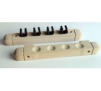 Porta stecche da muro, quattro posti, due pezzi in legno grezzo