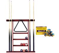 Porta stecche legno 6 posti da parete con mensole bilie porta triangolo+omaggio