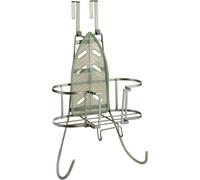 Porta Stiro in Metallo e Silicone 53x30x12,5 cm per Porta e Parete, Organizer Multiuso con Spazio Portaoggetti e Controllo Cavi, Asse da Stiro Sospeso, Accessorio Resistente e Pratico per la Casa