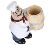 Porta Stuzzicadenti con Statuetta da Chef, Decorazione Realistica della Statua dello Chef in Resina per la Casa e la Cucina, Artigianato Bello e Pratico, 10,5 X 7,5 X 6, Cm