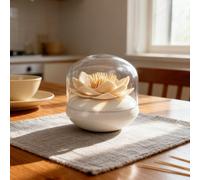 Porta stuzzicadenti creativo a forma di loto, tubo multifunzionale per conservare bastoncini di cotone, scatola decorativa da scrivania per la casa Grande beige loto,grande loto bianco,grande grigio l