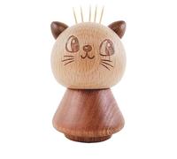 Porta stuzzicadenti in legno - Dispenser a forma di gatto di lunga durata, design compatto e , facile da usare, mini organizer decorativo | gadget per la casa per bancone da tavolo, cucina, sala