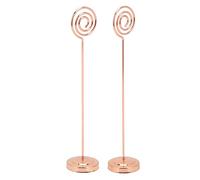 Porta tabella di ndiyueaa, per 2 pcs, metallo rotondo da 200 mm, design convesso a semicerchio costante, tecnologia elettroplativa, supporti fotografici (Oro rosa)