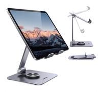 Porta Tablet da Tavolo in Alluminio Rotante Supporto per Tablet Pieghevole