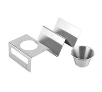 Porta Tacos in Acciaio Inossidabile, Supporto per Pancake con Tazza per Salse, 20,3x10x5 cm - Materiale Resistente per Alimenti, Tazza per Salse Rimovibile, Comodo per l'uso in