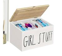 Porta tamponi in legno, 21 x 13 x 13 cm, organizer per tamponi, efficiente spazio mestruale, organizer per tamponi per bagno, igiene femminile e conservazione mestruale
