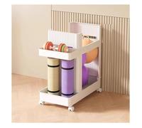 Porta tappetino yoga 10x20x20 pollici Grande capacità Porta tappetino yoga a 2 livelli Organizzatore for attrezzature da allenamento multifunzionale con ruote(White,B)