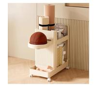 Porta tappetino yoga 10x20x20 pollici Grande capacità Porta tappetino yoga a 2 livelli Organizzatore for attrezzature da allenamento multifunzionale con ruote(Beige,A)