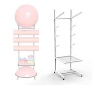 Porta tappetino yoga con ruote | Scaffale portaoggetti for palestra a 6 ripiani | Organizzatore for tappetino yoga e attrezzatura fitness | Mensola espositiva universale for casa e studio(White)