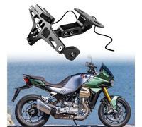 Porta Targa Moto Telaio Targa con Luci a LED per Guzzi V100 Mandello 2022-2023, Portatarga per Moto Moto Licenza Targa Titolare Staffa Angolo Regolabile Alluminio,1