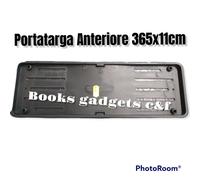 Porta Targa Portatarga Anteriore per Auto in Plastica Nera Misure 365x11cm