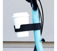 Porta tazza da caffè per bicicletta, supporto pieghevole per bottiglia d'acqua, senza trapano, supporto per bollitore per moto, bicicletta, scooter, 14 x 8,5 x 3,5 cm (nero)