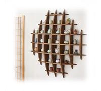 Porta Tazze, Porta Tazze da tè in Legno massello Antico - mensola espositiva a Parete per teiere e opere d'Arte, scaffale Rustico, 120 cm Marrone-A, Perfetto per l'arredamento della casa e p