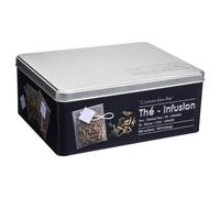 Porta tè "Black Edition" con 100 bustine di tè, nero