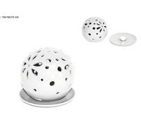 Porta tealight palla ceramica con piattino Design italiano idea regalo
