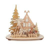 Porta Tealight Piramide Con Bicchierino per Tea Light Natura 14x13x10 CM